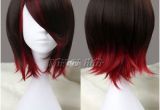 Anime Hairstyle Wig Rwby Ruby Short Straight Synthetic Brown Red Cosplay Anime Wig Party