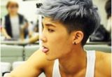 Asian Hair Undercut asian Mans Undercut with Bleached White Purple top