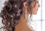 Bridesmaid Hairstyles Side Curls Braided Loose Curls Low Updo Wedding Hairstyle