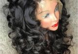 Curly Hairstyles for events Medium Free Part Fluffy Curly Human Hair Full Lace Wig In 2018