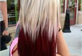 Dip Dye Hairstyles for Blondes Burgundy Dip Dye Hair