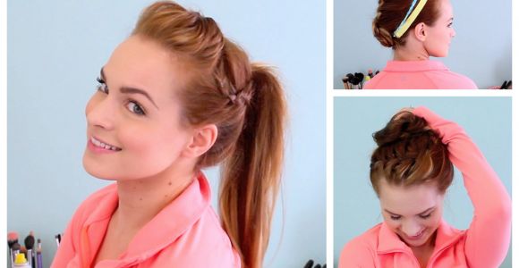 Diy Gym Hairstyles 3 Workout Ready Hairstyles Diy Headband