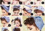 Down Hairstyles with Bandanas 50s Hairstyles with Bandana Tutorial Foto & Video