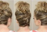 Easy Hairstyles with Braids Youtube Upside Down Braid to Bun