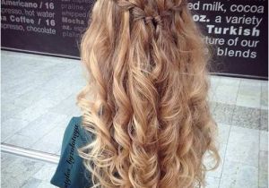 Elegant Hairstyles We Heart It Waterfall Braid Half Updo Curly Hair On We Heart It