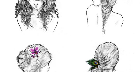 Fairy Hairstyles Drawing Hair ornaments Series Pleted with Ball Point Pen Pencil and