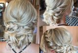 Formal Hairstyles Blonde Hair Textured Up Do for Blondes with Curls and Side Braid Bridal