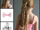 Four Braid Hairstyle Ponytail with A Four Strand Ribbon Braid and A Little Cute Bow From