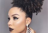 Gel Hairstyles for Black Women Short High Afro Ponytail Clip In Afro Kinky Curly Hair Drawstring