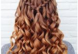 Grade 8 Grad Hairstyles Curly Simple Waterfall Braid & Curls Hair and Beauty Tutorials