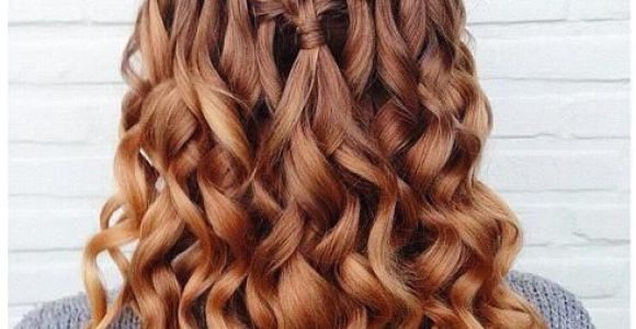 Grade 8 Grad Hairstyles Curly Simple Waterfall Braid & Curls Hair and Beauty Tutorials