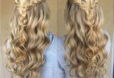 Hairstyles for Homecoming with Braids Blonde Braid Prom formal Hairstyle Half Up Long Hair Wedding Updo