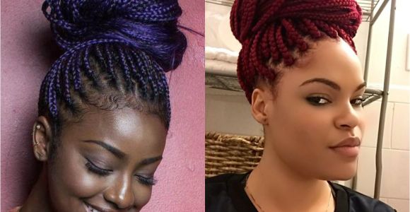 Hairstyles Including Braids Box Braids Bun Hairstyles You Will Swear with