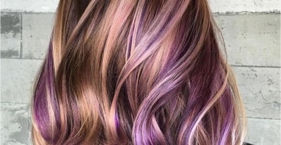 Hairstyles Purple Highlights 40 Versatile Ideas Of Purple Highlights for Blonde Brown and Red