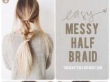 Hairstyles that are Easy to Do for School Splendid Best 5 Minute Hairstyles – Messy Half Braids and Ponytail