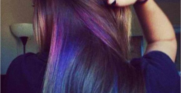 Hairstyles to Hide Dyed Hair Makic Oil Slick Hair Colors Hidden Under Layer Haircolor