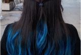 Hairstyles to Hide Dyed Tips 27 Blue Black Hair Tips and Styles Kendalls Hair