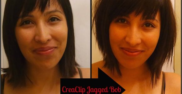 How to Cut A Bob Haircut Yourself Diy Long Textured Bob Using the Creaclip