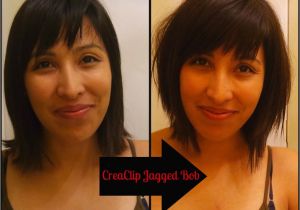 How to Give Yourself A Bob Haircut Diy Long Textured Bob Using the Creaclip