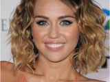 Miley Cyrus Bob Haircut Miley Cyrus Medium Wavy Casual Bob Hairstyle Dark Brunette