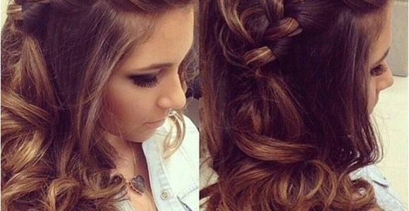 Prom Hairstyles Side Curls with Braid Braided Hairstyles with Curls Prom Long Hairstyle Ideas