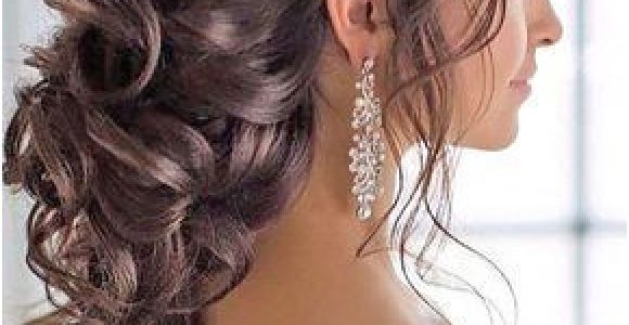 Quinceanera Hairstyles Hair Up Braided Loose Curls Low Updo Wedding Hairstyle Wedding