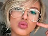 Short Hairstyles for Girls with Glasses Cool Short Pixie Blonde Hairstyle Ideas 97