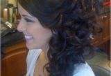 Side Curls Hairstyles Pinterest Side Swept Up Do with Curls Hair Pins and Make Up