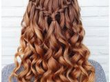 Simple Goddess Hairstyles Waterfall Braid with Curls for Every Goddess