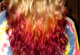 Tie Dye Hairstyles Red Hair Blonde Burgundy orange Tiedye Shiny Color