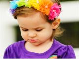 Toddler Flower Girl Hairstyles Rainbow Colorful Baby Kid Headbands Flower Girl Hairband Headwear