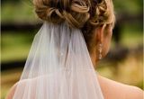 Wedding Hairstyles for Long Hair Up with Veil Wedding Updo with Veil Underneath Wedding Hair