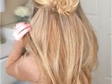 Wedding Hairstyles Half Up Half Down with Flower Fishtail Braid Flor Makeup Hair and Nails Pinterest