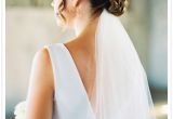 Wedding Hairstyles Short Hair with Veil Wedding Hair Style Low Bun Veil Underneath Clip Side Ringlets